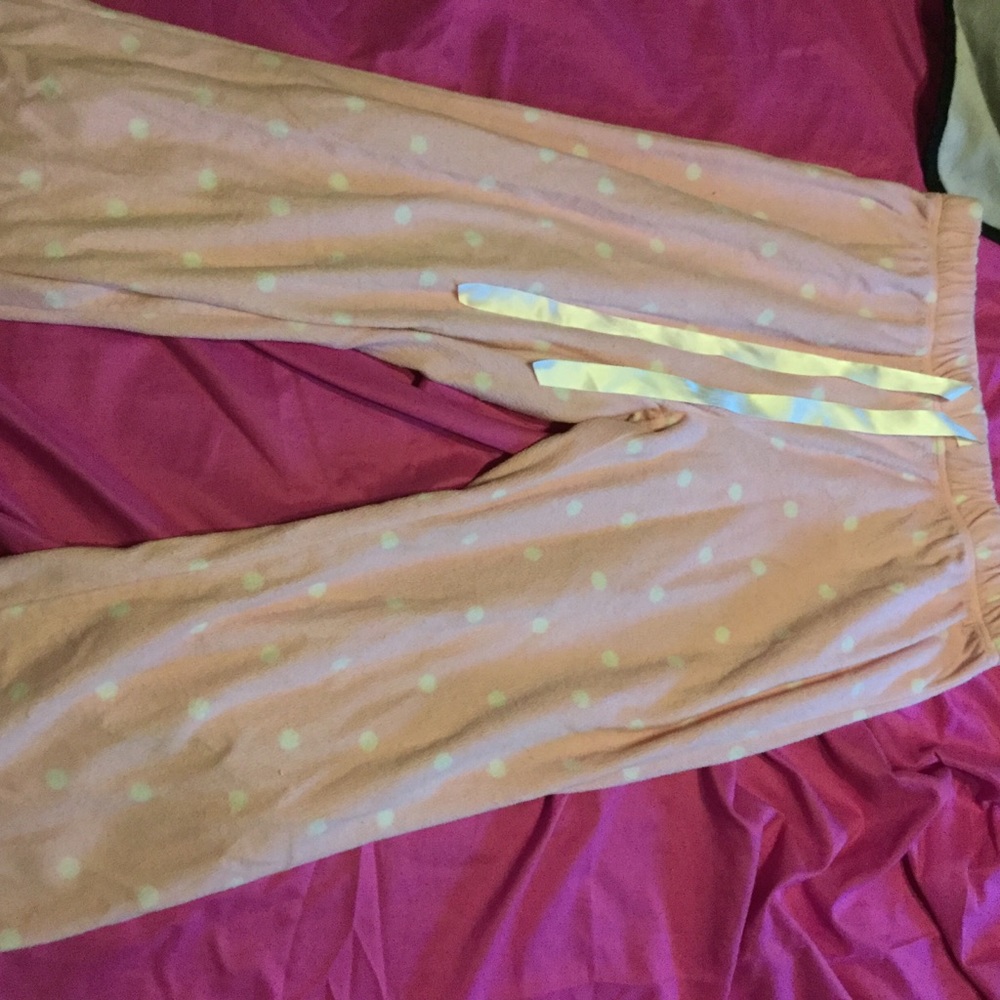 Fuzzy Pink Polka Dot Pj Bottoms